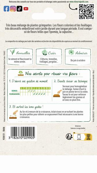Mélanges de fleurs - Fleurs Grimpantes - 4 m² - Mélange de fleurs - MEDIA_PACKAGING_VERSO